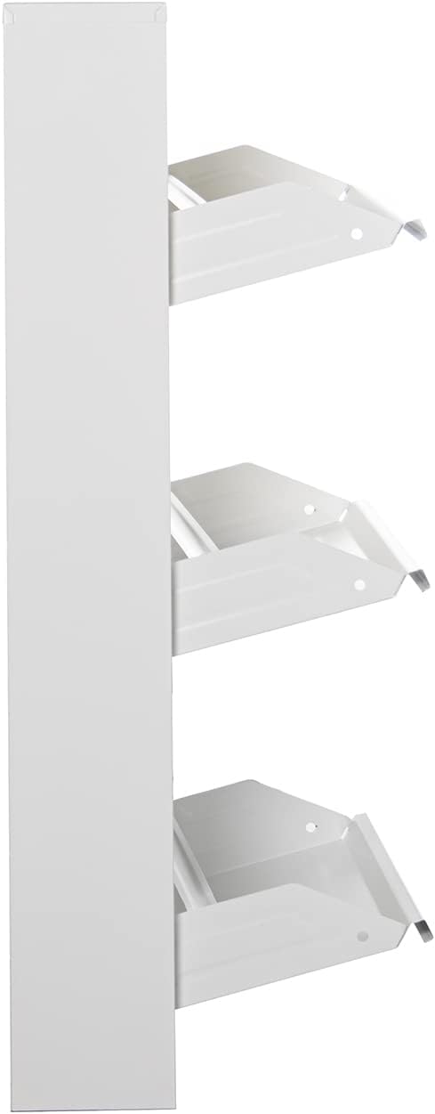 d'casa Metalen schoenenkast met 5 fronten, wit, 50 x 16 x 169 cm.