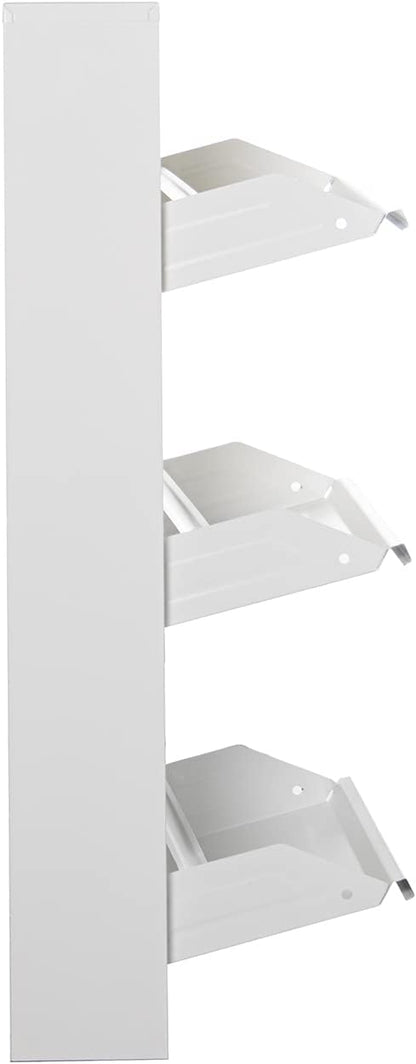 d'casa Metalen schoenenkast met 5 fronten, wit, 50 x 16 x 169 cm.