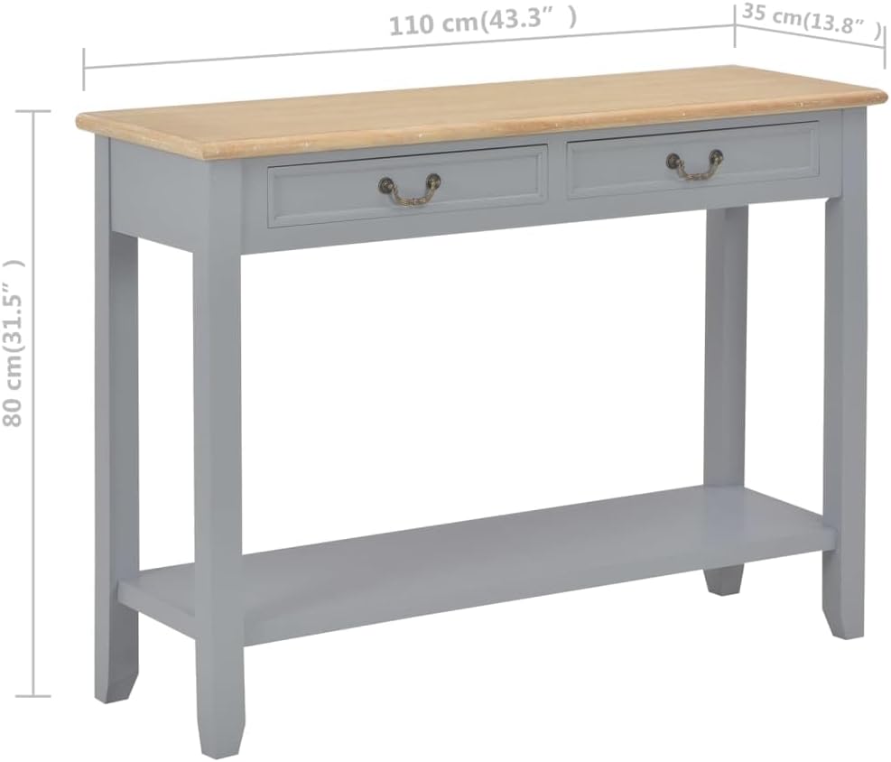 vidaXL Wooden Wall Table Grey Sideboard Side Table Wall Cabinet Side Cabinet Cabinet Table