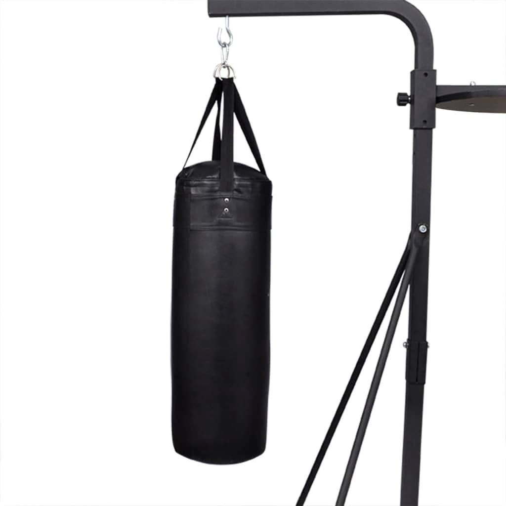 Dubbele Bokszakstandaard – Bokszakstatief – Speedballhouder – Bokstrainingstation – Bokszakhouder – Robuust Metaal-Hout Frame – 360° Draaibare Speedball