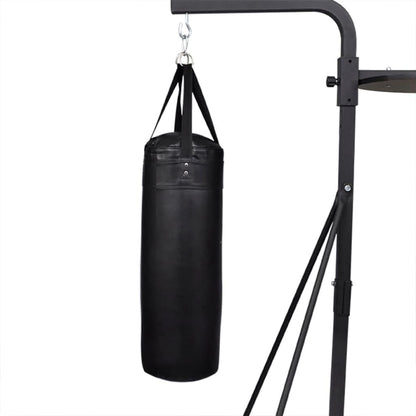 Dubbele Bokszakstandaard – Bokszakstatief – Speedballhouder – Bokstrainingstation – Bokszakhouder – Robuust Metaal-Hout Frame – 360° Draaibare Speedball