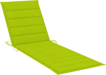3061370 Sun Lounger with Cushion Made of Solid Acacia Wood, Grey, Garden Lounger for Garden, Pool Lounger, Sun Lounger, Outdoor Lounger, Beach Chair - QUORE