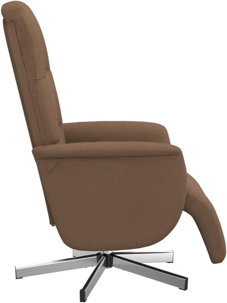 Fauteuil – Relaxstoel – Zitzetel – Loungefauteuil – Draaifauteuil – Verstelbare Rugleuning – 360° Draaibaar – Bruin Stof