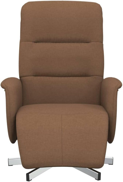 Fauteuil – Relaxstoel – Zitzetel – Loungefauteuil – Draaifauteuil – Verstelbare Rugleuning – 360° Draaibaar – Bruin Stof