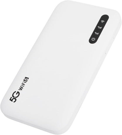 5G WiFi Draagbare Hotspot-router, 2,77 Gbps Ultrasnelle Snelheid, 16 Apparaten, 6100 MAh Batterij, WiFi 6, 5G NR / 4G TDD
