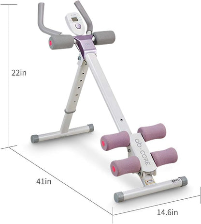 leikefitness In hoogte verstelbare buiktrainer voor het hele lichaam workout machine taille cruncher core toner, been, dijen, billen shaper met LCD-monitor AB9300