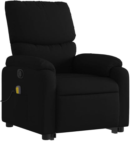 vidaXL Stand Up Massage Chair Adjustable Fabric Black, Stand Up Armchair, Adjustable Recliner for Elderly, Electric Stand Up Chair