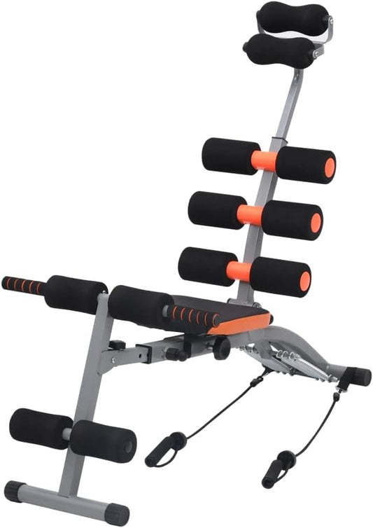 Abdominale Trainer – Buikspiertrainer – Buikspierapparaat – Buikspierhulpmiddel – Buikspiertrainer Met Elastische Koorden – Verstelbare Rugleuning – Stalen Frame