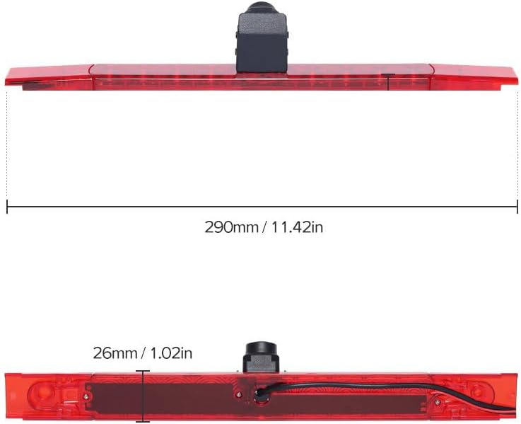 Auto derde dak top mount remlicht camera HD waterdicht nachtzicht parkeercamera remlicht achteruitrijcamera, voor Fiat Ducato uit 2024/Hella 2DA 343 106-201 universele auto (met 7 inch