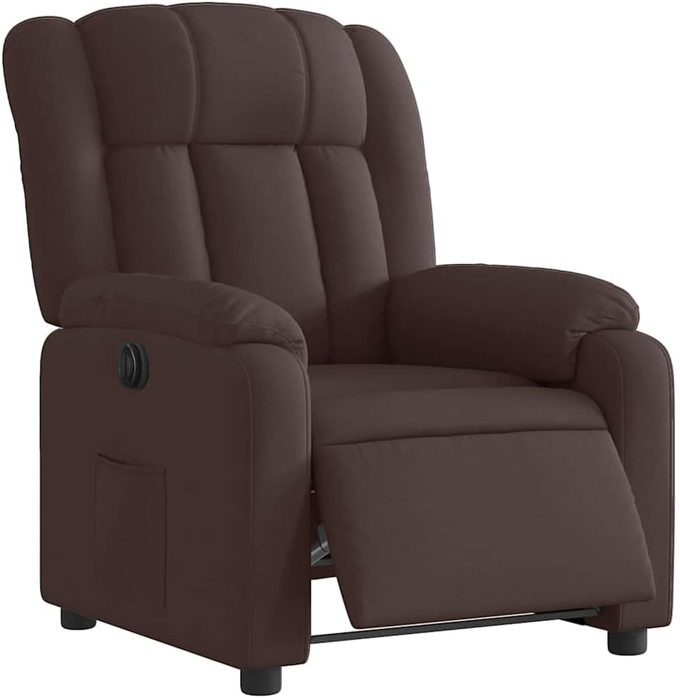 Elektrische Massagestoel, Fauteuil, Verstelbare Rugleuning, Voetsteun, Tv-Stoel, Relaxstoel met Ligfunctie, Ligstoel, Gestoffeerde Stoel, Fauteuil (lichtgrijs) (Donkerbruin #27)