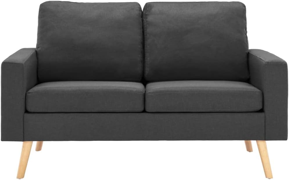 vidaXL Two-seater sofa fabric dark grey - QUORE