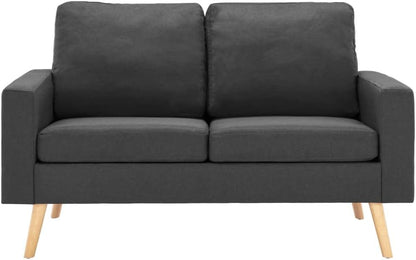 vidaXL Two-seater sofa fabric dark grey - QUORE