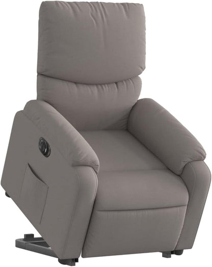 Relaxstoel Met Opstahulp – Elektrische Relaxstoel – Ligstoel – Tv-Stoel – Enkelvoudige Relaxstoel – Elektrisch Kantelsysteem – Taupe Stof – Maximaal 135 Graden Verstelbaar