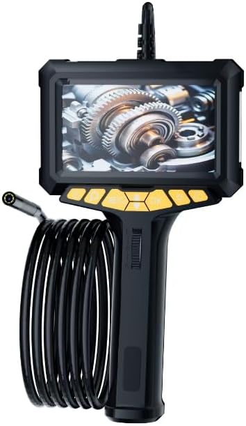 1080p endoscoopcamera, beweegbare kop, lcd-scherm van 5 inch met licht, 270 graden draaibare endoscoopcamera, 8 mm buiscamera, IP67-inspectiecamera, kanaalcamera met 32 GB SD-kaart (1 m)