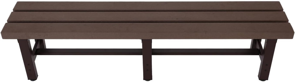 Mendler HWC-K60 Aluminium Garden Bench Sofa Park Bench Balcony Bench Weatherproof WPC 180 cm Brown - QUORE