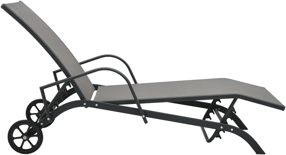 vidaXL Sun lounger Sun lounger Garden bed Loungebed Lounger Furniture Lounge furniture Lounge furniture Outdoor bed Garden Garden Furniture Steel Textilene - QUORE
