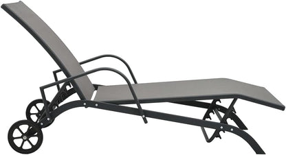 vidaXL Sun lounger Sun lounger Garden bed Loungebed Lounger Furniture Lounge furniture Lounge furniture Outdoor bed Garden Garden Furniture Steel Textilene - QUORE