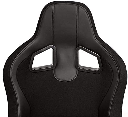 AutoStyle Sportstoel 'MR' - Zwart Kunstleder + Zwart Pine textiel - Dubbelzijdig verstelbare rugleuning - incl. sledes