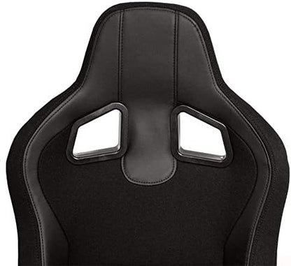AutoStyle Sportstoel 'MR' - Zwart Kunstleder + Zwart Pine textiel - Dubbelzijdig verstelbare rugleuning - incl. sledes