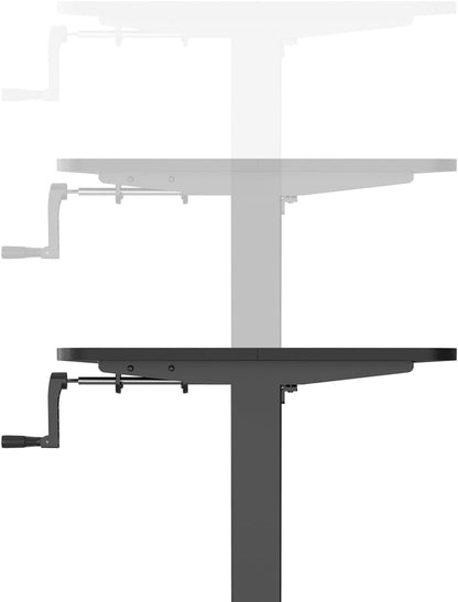 hjh OFFICE 802115 bureau in hoogte verstelbaar 120 x 60 cm Stand CR zwart computertafel handmatig verstelbaar