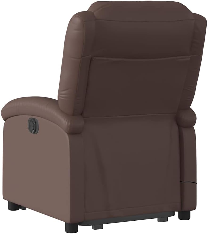 Massagestoel – Relaxfauteuil – Tv-Stoel – Elektrische Relaxstoel – Elektrische Massagestoel – Opsta-Ondersteuning – 6-Punts Vibratiemassage – Kunstleren Bekleding Bruin