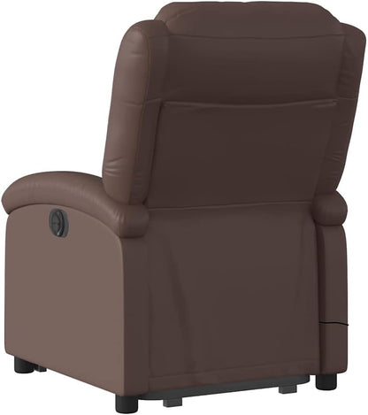 Massagestoel – Relaxfauteuil – Tv-Stoel – Elektrische Relaxstoel – Elektrische Massagestoel – Opsta-Ondersteuning – 6-Punts Vibratiemassage – Kunstleren Bekleding Bruin