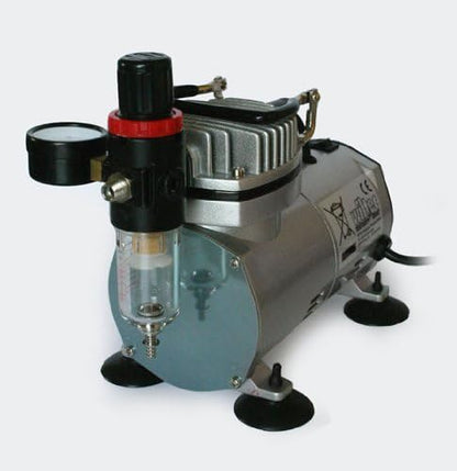 Airbrush compressorset beginner AS18-2 met 1 airbrushpistool en uitgebreide toebehoren