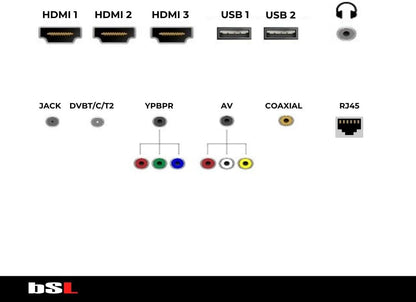 BSL-40T2SV VIDAA Smart TV 40 inch WiFi RJ45 Full HD resolutie 1920 x 1080p USB DVBT2/S2 en Ci compatibel met YouTube, Netflix, Disney +, Dazn, Prime, HDMI