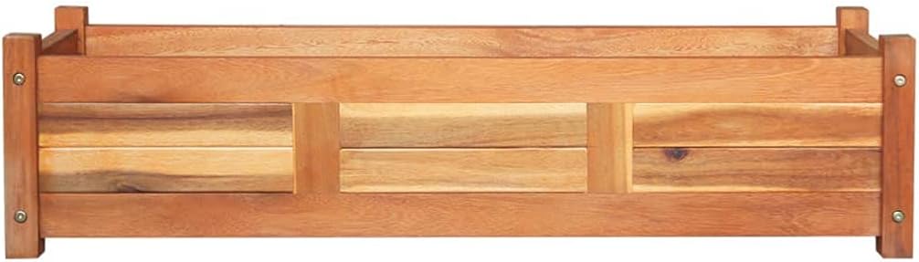 Trellis Trellis Flower box, Trellis with planter for garden, terrace and balcony! Garden raised beds 2 pieces acacia wood 100x30x25cm - QUORE