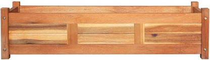 Trellis Trellis Flower box, Trellis with planter for garden, terrace and balcony! Garden raised beds 2 pieces acacia wood 100x30x25cm - QUORE