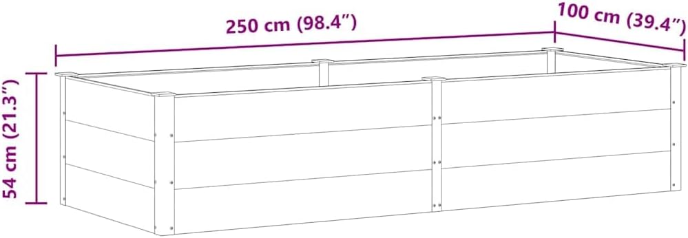 vidaXL Planter 250x100x54cm HKC gray - QUORE