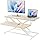 ERGOMAKER Height Adjustable Standing Desk Converter - 80cm Wide Platform Tabletop Workstation - Fast Sit-to-Stand Desk Booster for Dual Monitors, Oak