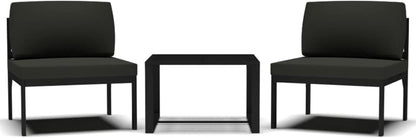 LAPOOH 3-Piece Garden Bench Set with Cushions Made of Aluminium, Anthracite, Garden Lounge, Outdoor Lounge Set, Garden Furniture 318307 - QUORE