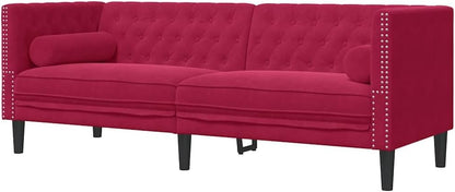 vidaXL Chesterfield Style 3 Seater Sofa with Bolsters Velvet Wine Red 3 Seater Sofa 3 Seater Sofa 3 Seater Sofa 3 Seater Sofa 3 Seater Sofa - QUORE