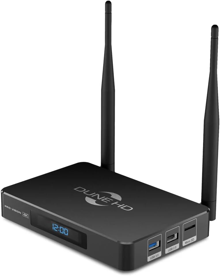 Dune HD Pro Vision 4K | Media Player | Android Box | D Vision | Atmo | HD-Audio | HDMI 2.1 | BT 5 | WiFi | 1Gbit | USB 3.0 | 4GB / 64GB | Optical S/PDIF | 4Kp60 | 1080p