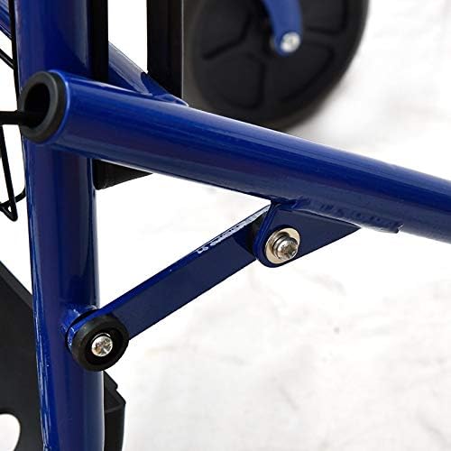 Rollator van staal, inklapbaar, blauw – rollator voor senioren met 4 wielen, zitting en remmen