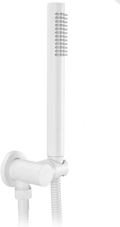 Inbouw Douche- En Badkraansysteem – Regendouche – Douche Set – Badkraan – Handdouche – 25x25 cm Regendouche – Wit Met Messing