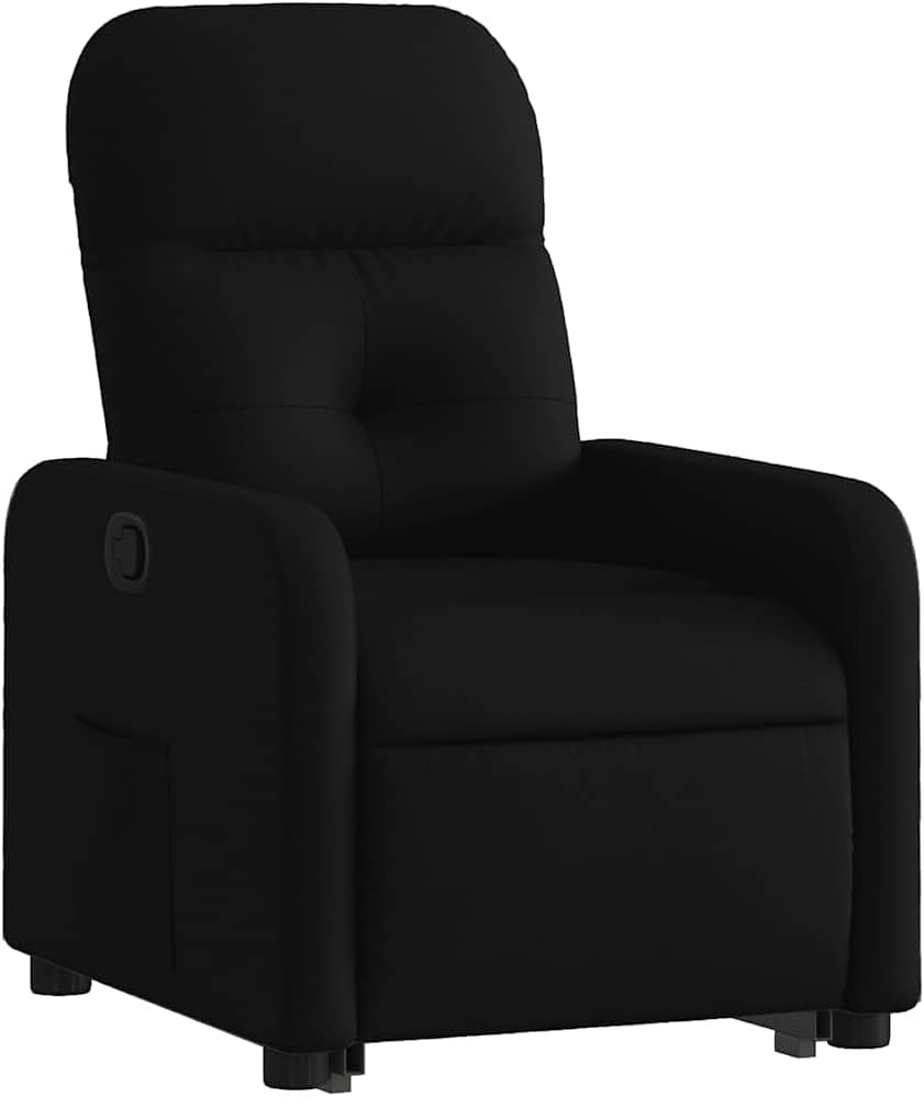 Relaxstoel met Opstahulp – Tv-stoel – Ligstoel – Enkel Ligstoel – Relaxstoel Woonkamer – Elektrische Opstahulp – Handmatige Ligfunctie – Zwarte Stof