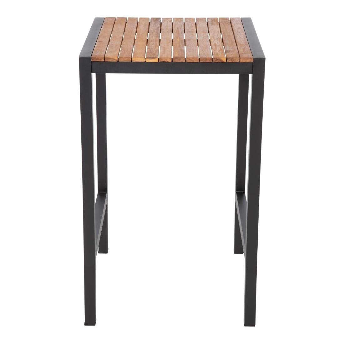 Bolero Vierkant Staal en Acacia Bar Tafel 600mm, DS155