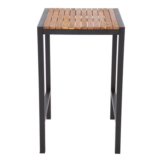 Bolero Vierkant Staal en Acacia Bar Tafel 600mm, DS155