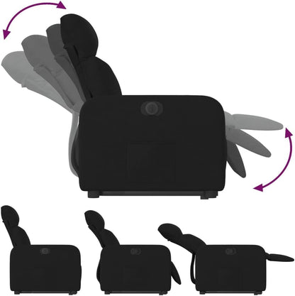 Fauteuil – Elektrische Fauteuil – Relaxstoel – Lounge Stoel – Slaapkamer Stoel – Verstelbare Rugleuning – Heffunctie – Zwarte Stof – Comfortabel