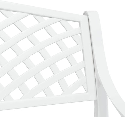 Tuinbank, 102 cm, gegoten aluminium, wit, klassieke zitbank voor tuin, balkon, terras - QUORE