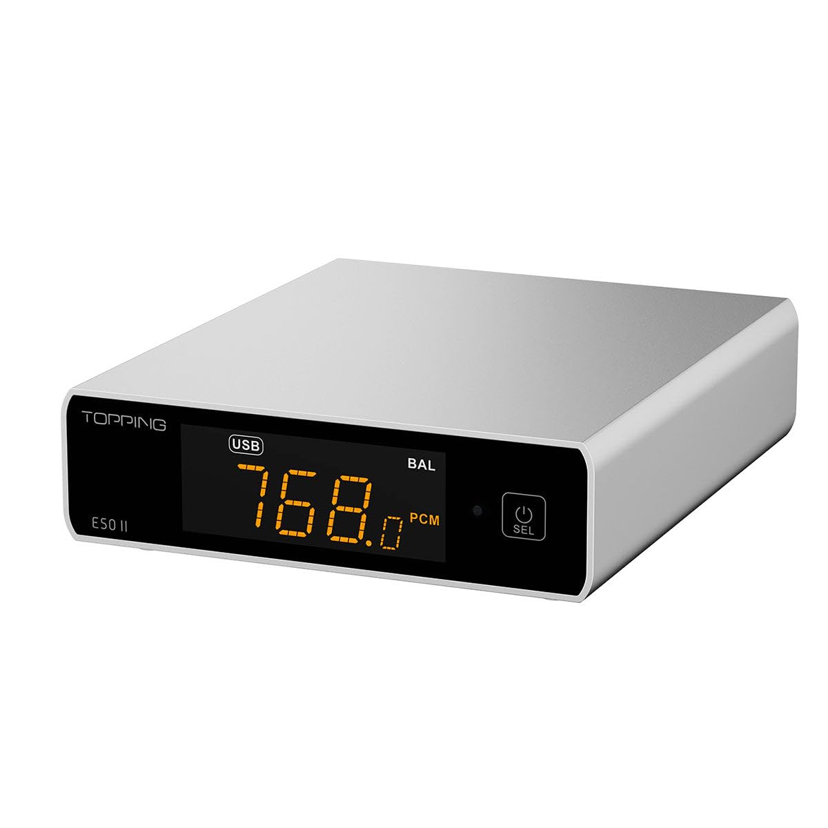 Topping E50II DAC Compacte Hi-Res audio-desktop met AK4497S, DSD512, PEQ 10-bands en Bluetooth LDAC voor hoofdtelefoon en luidsprekers, zilver