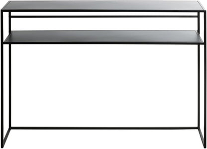 HAKU Console zwart, metaal - Maat: B 112 cm x H 81 cm x D 28 cm, Stijl: Modern