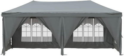 vidaXL Partytent inklapbaar met zijwanden 3x6 m antracietkleurig, prieel, paviljoen, tent, gazebo, tuintent, schuiltent, feesttent, priëlen, gazebos