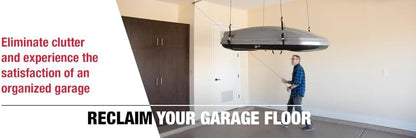 HARKEN 7801.12 Hoister – garage-opslag, takelsysteem voor kajaks, kano’s, surf- en paddleboards (max. 27 kg, plafondhoogte 3,7 m), zelfnivellerend, anti-val, eenvoudig te bedienen door één persoon