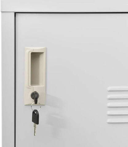 vidaXL Locker cabinet 90x45x92.5cm steel light grey, locker cabinet, wardrobe, closet, locker cabinets, wardrobes, wardrobes, office cabinet, office cabinets - QUORE