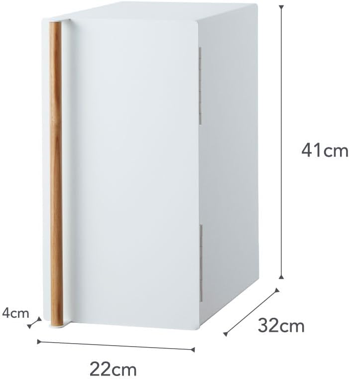 Yamazaki 5682 TOSCA Bread Case Tall, white, Steel/Wood, 22 x 36 x 41 cm
