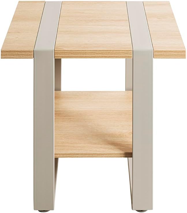 HAKU Bijzettafel, eiken, grijs (kasjmiergrijs), metaal, spaanplaat - afmetingen: 45 x 45 x 45 cm (b x h x d), stijl: modern