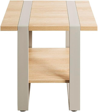 HAKU Bijzettafel, eiken, grijs (kasjmiergrijs), metaal, spaanplaat - afmetingen: 45 x 45 x 45 cm (b x h x d), stijl: modern